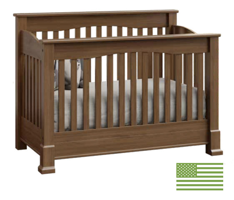 Amish 4 in 1 Convertible Baby Crib - Montana Slats